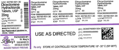 DICYCLOMINE 60760-931-30.jpg 60760-931 - DICYCLOMINE 60760 931 30